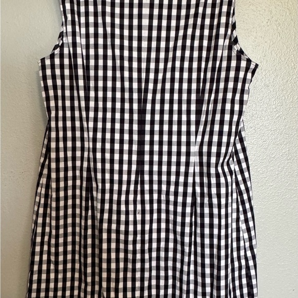 Talbots Gingham Pleated-Neck blk and white dress - Picture 2 of 9